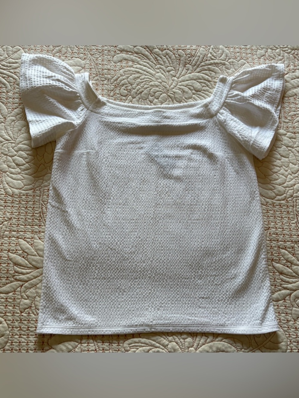 Ruffle Short Sleeve Summer Top in White